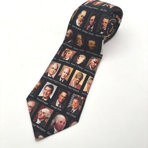 Museum Artifacts 100% Silk US Presidents Portrait Necktie